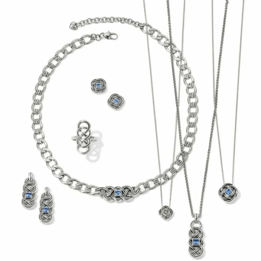 Brighton Interlok Lustre Collar Necklace Silver-LightSapphire Outlet