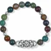 Brighton Interlok Lustre Jasper Stretch Bracelet Green Hot