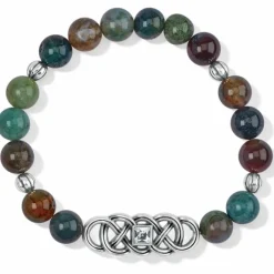 Brighton Interlok Lustre Jasper Stretch Bracelet Green Hot