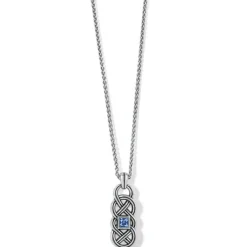 Brighton Interlok Lustre Necklace Silver-LightSapphire Best