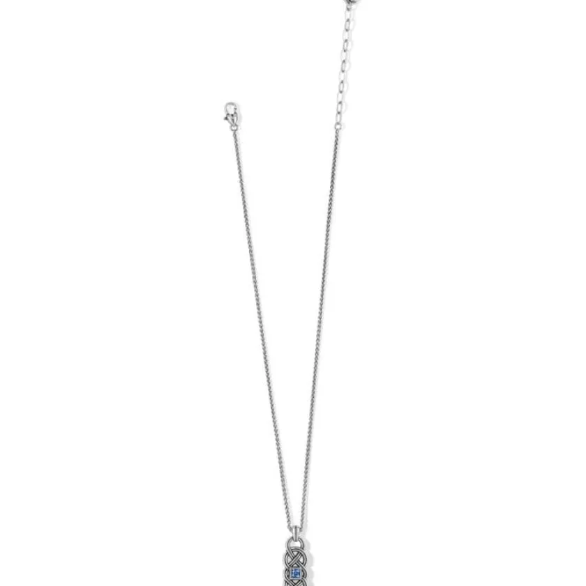 Brighton Interlok Lustre Necklace Silver-LightSapphire Best