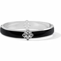 Brighton Interlok Noir Bangle Silver-Black Outlet