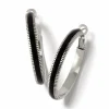 Brighton Interlok Noir Heirloom Hoop Earrings Silver-Black Clearance