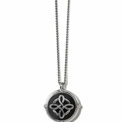Brighton Interlok Noir Heirloom Reversible Necklace Silver-Black New
