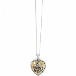 Brighton Interlok Noir Reversible Heart Necklace Gold-Black Discount
