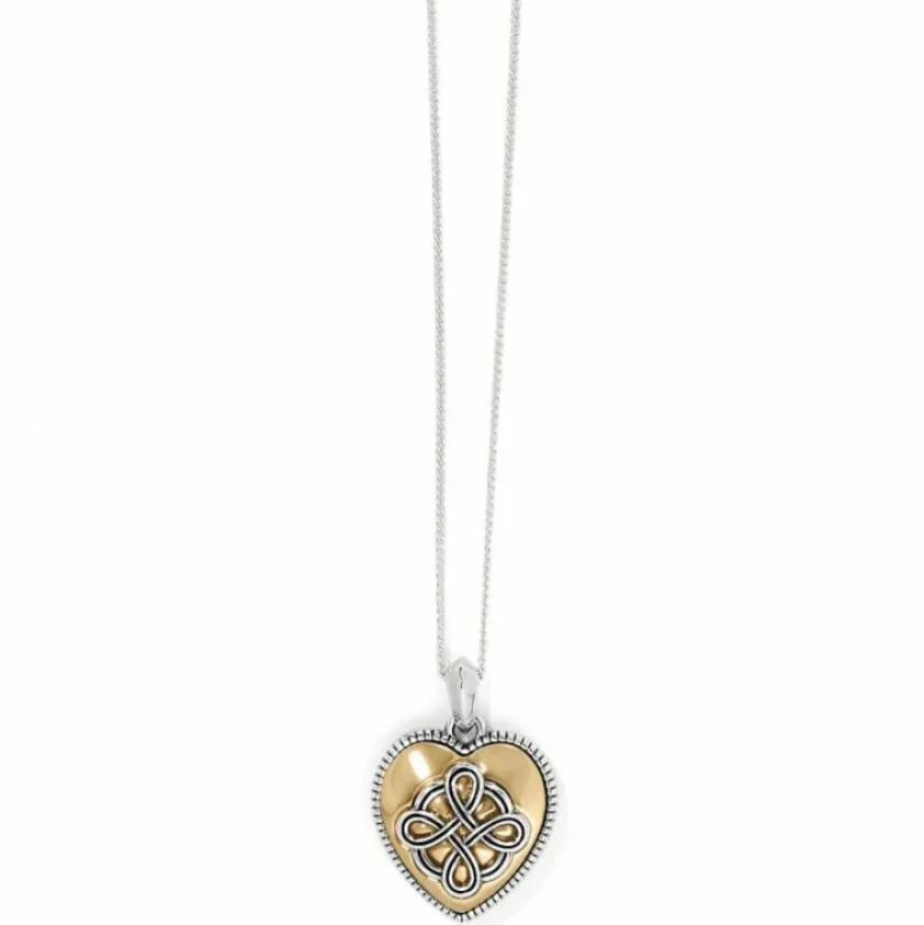 Brighton Interlok Noir Reversible Heart Necklace Gold-Black Discount