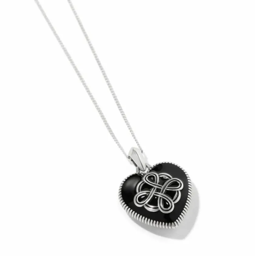 Brighton Interlok Noir Reversible Heart Necklace Gold-Black Discount