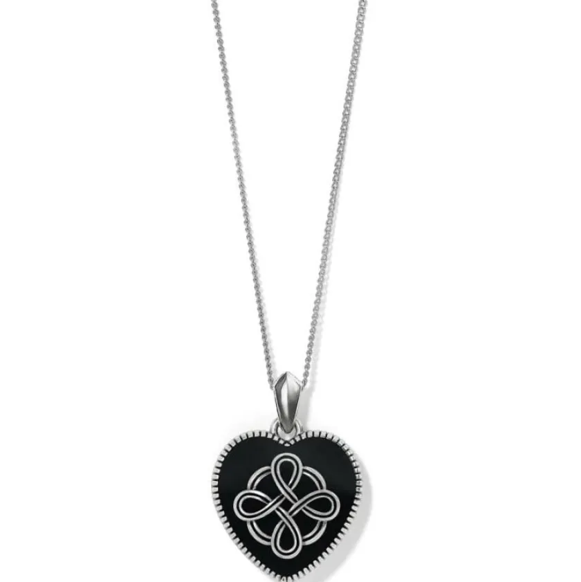 Brighton Interlok Noir Reversible Heart Necklace Gold-Black Discount