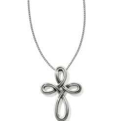 Brighton Interlok Petite Cross Necklace Silver Fashion