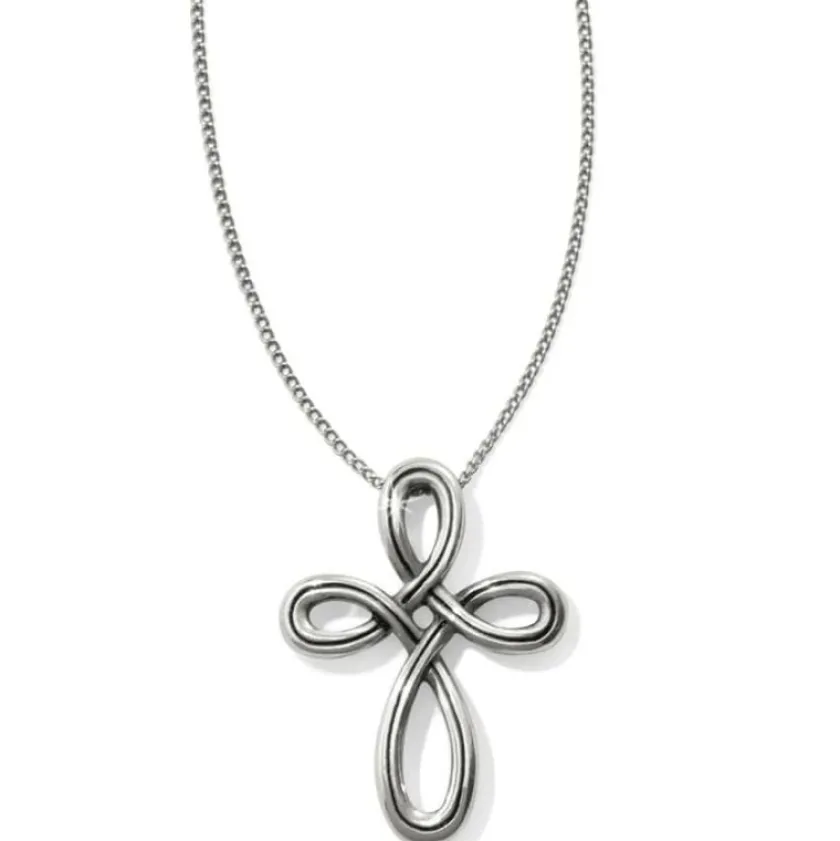 Brighton Interlok Petite Cross Necklace Silver Fashion