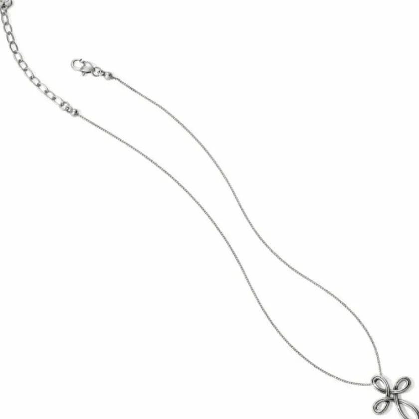 Brighton Interlok Petite Cross Necklace Silver Fashion
