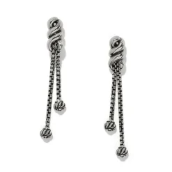 Brighton Interlok Twist Double Post Drop Earrings Silver Online