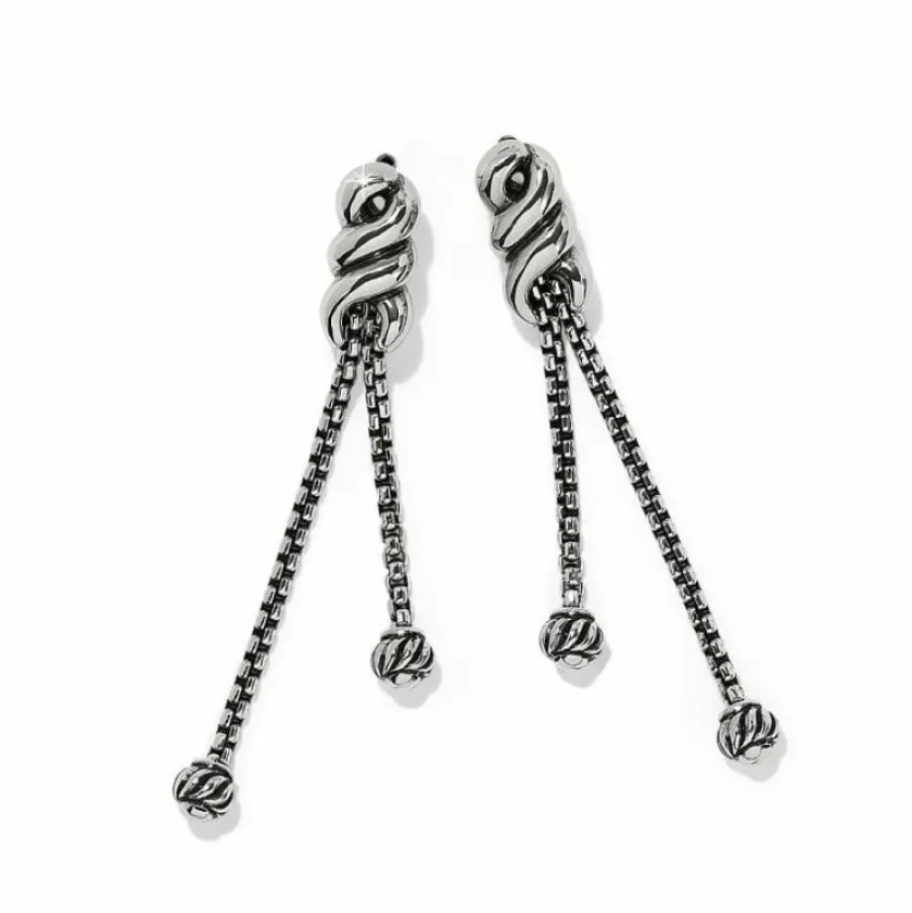 Brighton Interlok Twist Double Post Drop Earrings Silver Online