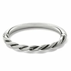 Brighton Interlok Twist Hinged Bangle Silver Clearance
