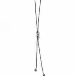 Brighton Interlok Twist Lariat Necklace Silver New