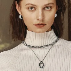 Brighton Interlok Twist Necklace Silver Outlet