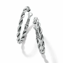 Brighton Interlok Twist Oval Leverback Hoop Earrings Silver Best