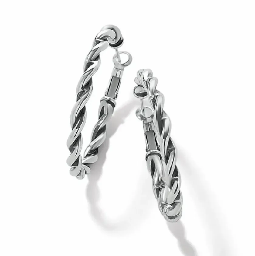 Brighton Interlok Twist Oval Leverback Hoop Earrings Silver Best