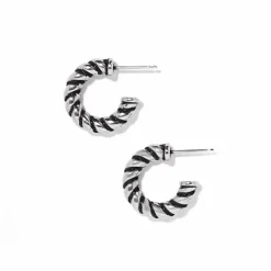 Brighton Interlok Twist Small Post Hoop Earrings Silver New