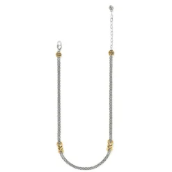 Brighton Interlok Twist Two Tone Double Chain Necklace Silver-Gold Best