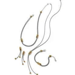 Brighton Interlok Twist Two Tone Double Chain Necklace Silver-Gold Best