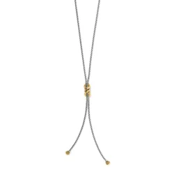 Brighton Interlok Twist Two Tone Lariat Necklace Silver-Gold Online