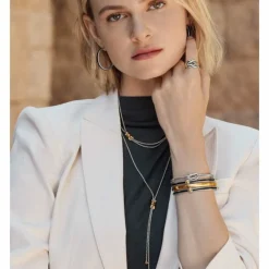Brighton Interlok Twist Two Tone Lariat Necklace Silver-Gold Online