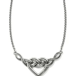 Brighton Interlok V Heart Necklace Silver Clearance