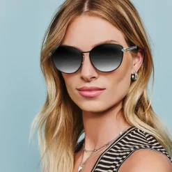 Brighton Interlok Woven Sunglasses Silver-Black Hot