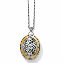Brighton Intrigue Convertible Locket Necklace Silver-Gold New