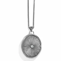 Brighton Intrigue Convertible Locket Necklace Silver-Gold New