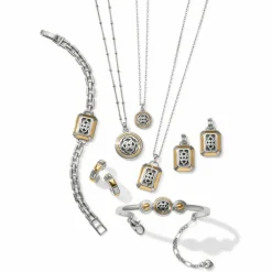 Brighton Intrigue Regal Post Drop Earrings Silver-Gold Fashion