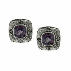 Brighton Java Amethyst Post Earrings Silver-Amethyst Sale