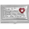Brighton Joyful Heart Card Case Silver-Red Hot