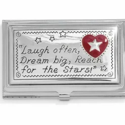 Brighton Joyful Heart Card Case Silver-Red Hot