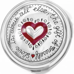 Brighton Joyful Heart Compact Silver-Red Hot