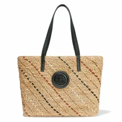 Brighton Kennis Straw Tote Natural-Black Clearance