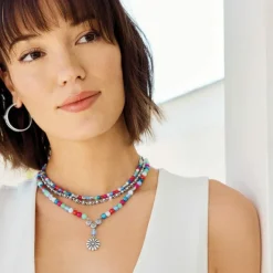 Brighton Kyoto In Bloom Bead Necklace Silver-Multi Fashion