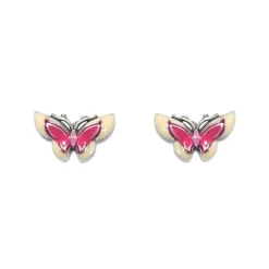 Brighton Kyoto In Bloom Butterfly Post Earrings Silver-Pink New