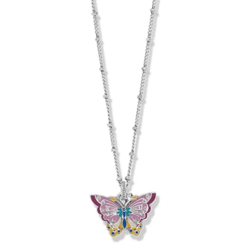 Brighton Kyoto In Bloom Butterfly Short Necklace Silver-Multi Fashion