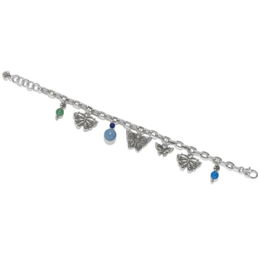 Brighton Kyoto In Bloom Butterfly Charm Bracelet Silver-Multi New