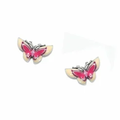 Brighton Kyoto In Bloom Butterfly Post Earrings Silver-Pink New