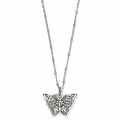 Brighton Kyoto In Bloom Butterfly Short Necklace Silver-Multi Fashion