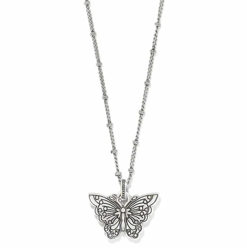Brighton Kyoto In Bloom Butterfly Short Necklace Silver-Multi Fashion