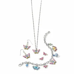 Brighton Kyoto In Bloom Butterfly French Wire Earrings Silver-Pink Discount