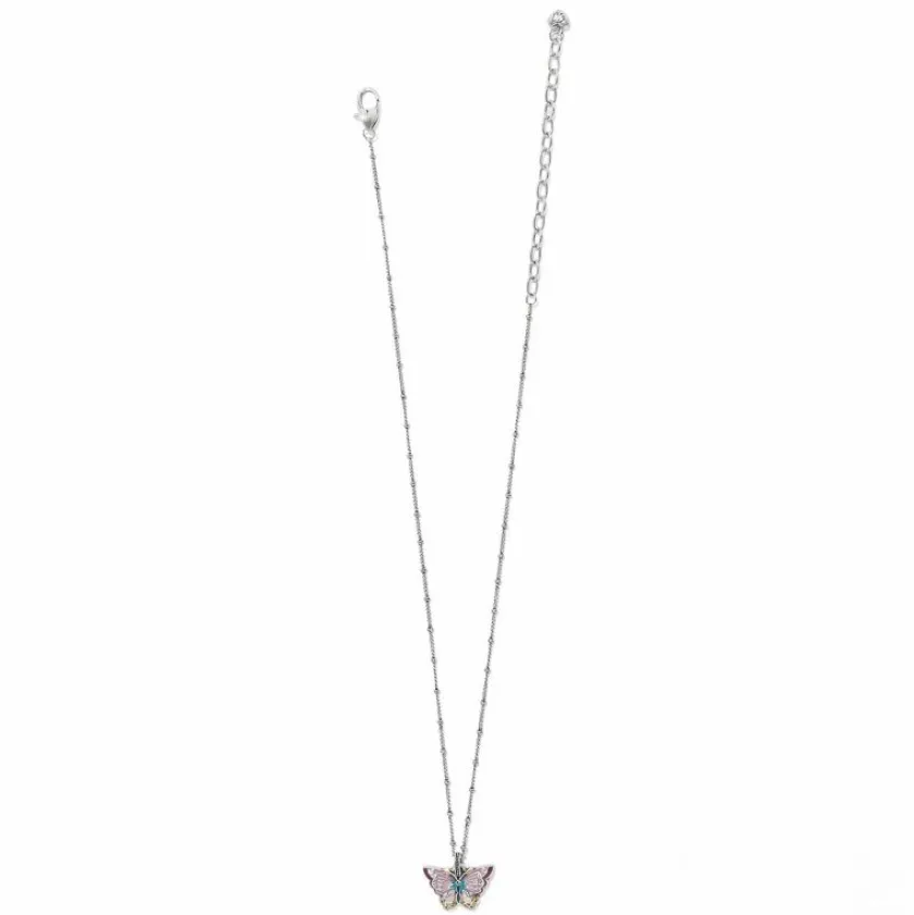 Brighton Kyoto In Bloom Butterfly Short Necklace Silver-Multi Fashion