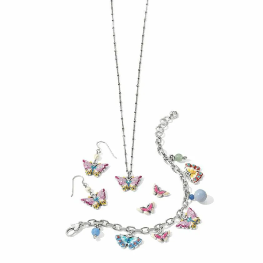 Brighton Kyoto In Bloom Butterfly Charm Bracelet Silver-Multi New