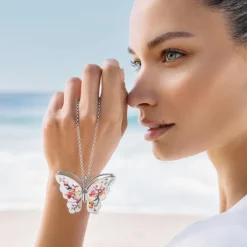 Brighton Kyoto In Bloom Sakura Butterfly Necklace Silver-Pink Sale