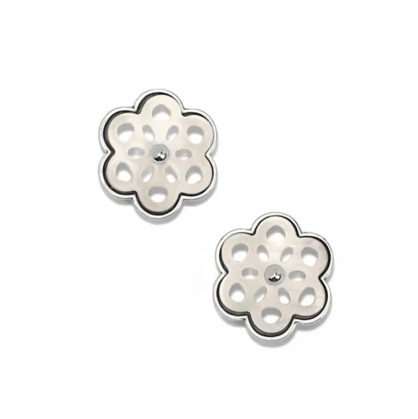 Brighton La Jolla Post Earrings Silver-White Clearance