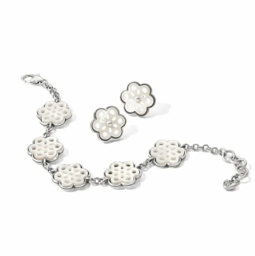 Brighton La Jolla Post Earrings Silver-White Clearance